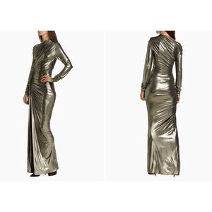 UNTTLD Platine Dimitra Gathered Metallic Gown 38(US 6) $1250